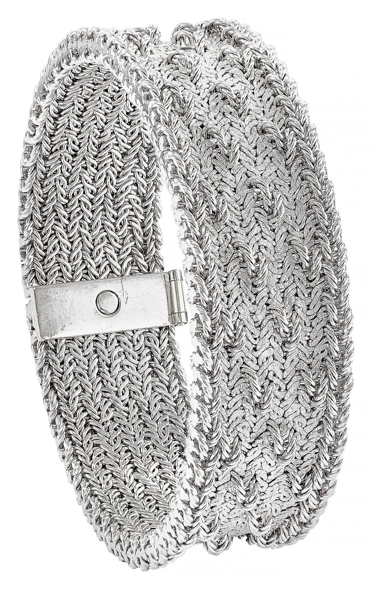GAY FRÈRES Beautiful "Polonese" flexible bracelet in polished and mat finish whi&hellip;