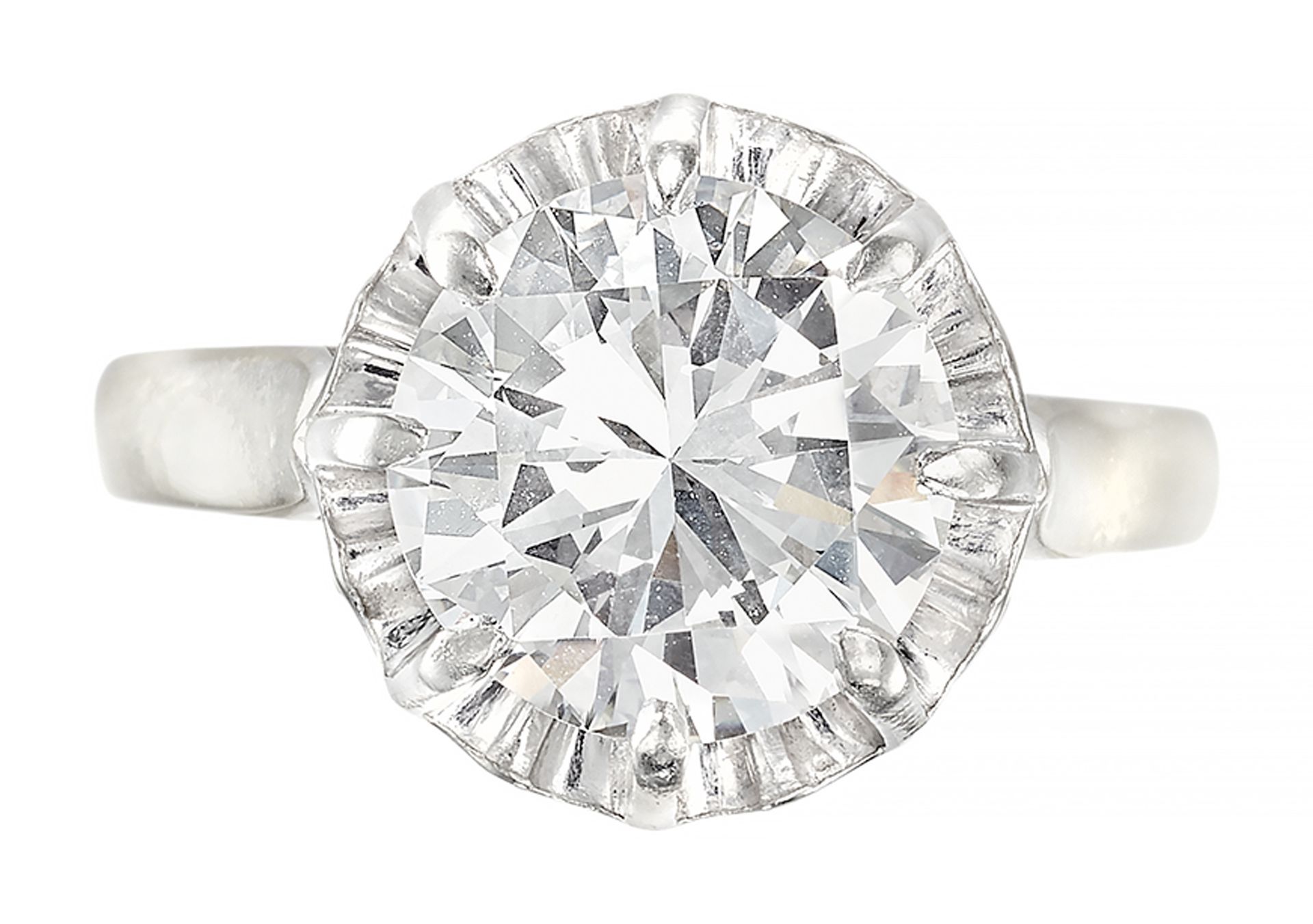 Solitaire en platine et or serti au centre d'un diamant rond pesant 2,63 carats
&hellip;