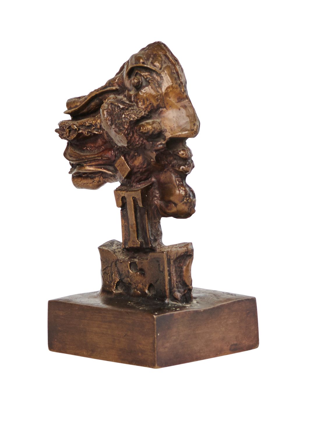 Théo TOBIASSE 1927-2012 FRAUENKOPF IM PROFIL 
Bronze mit gebeizter Patina
Signie&hellip;