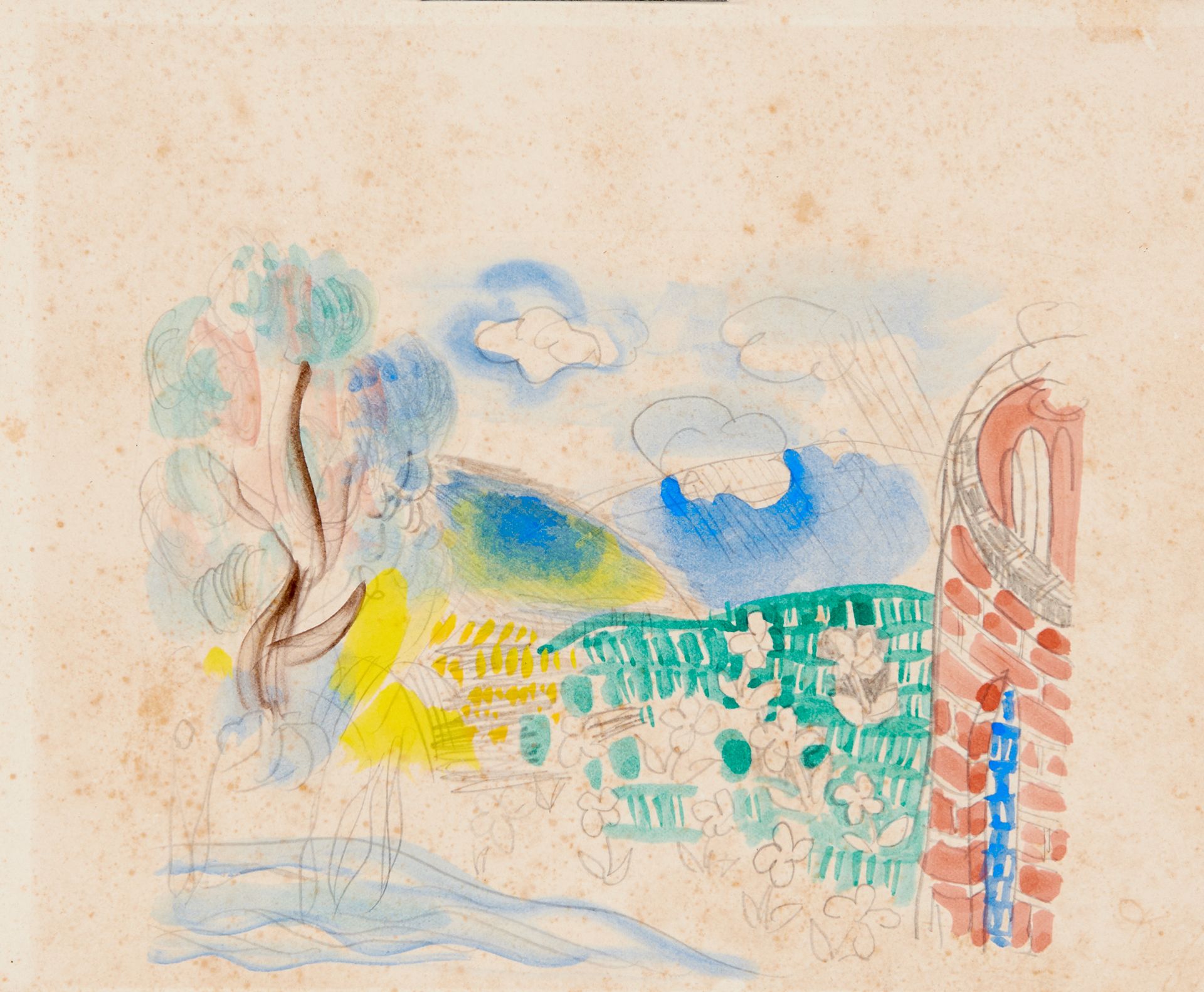 Raoul DUFY 1877-1953 LANDSCAPE, DESIGN FOR THE TAPESTRY "LE BEL ÉTÉ", 1940-1941
&hellip;