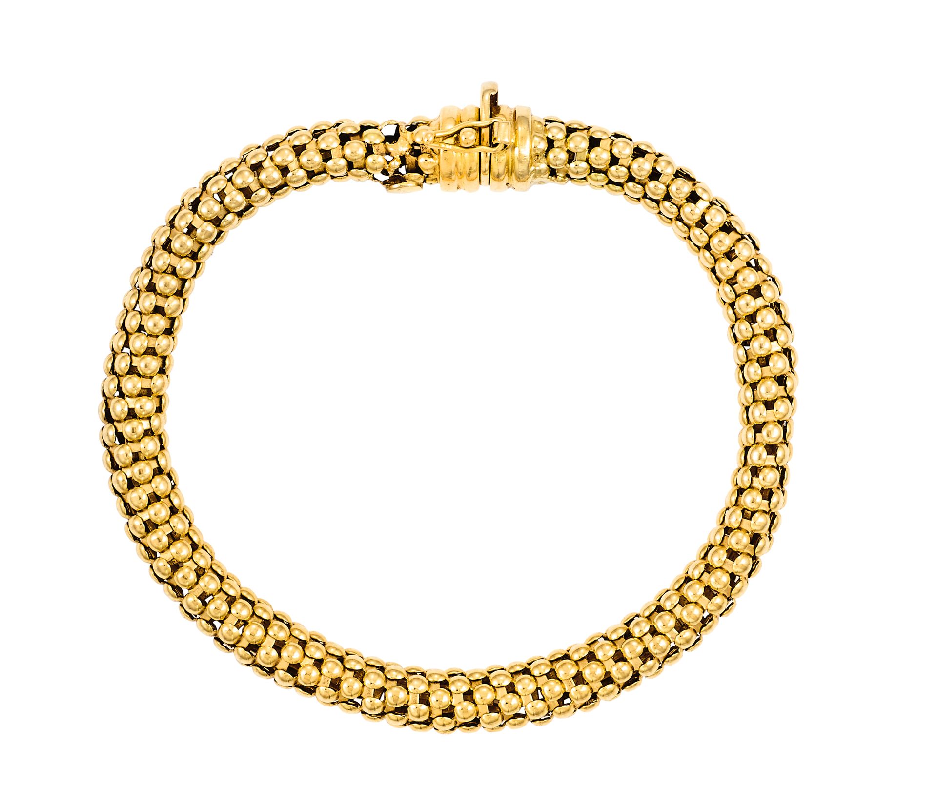 Bracelet souple en or jaune tubulaire ajouré (restauration)
L : 18 cm - Ø : 6 mm&hellip;