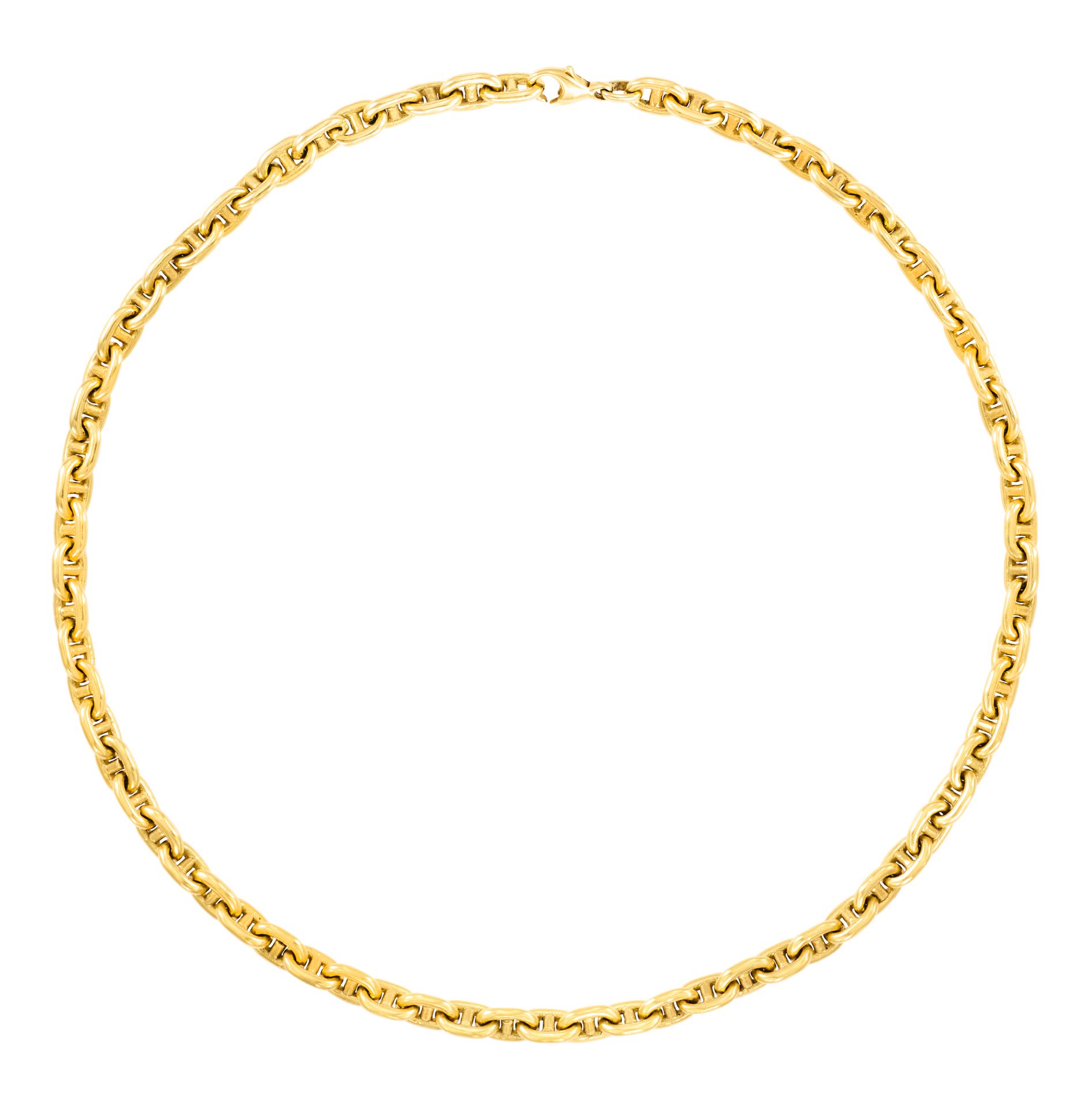 Collier eslabón marino de oro macizo
L: 40 cm - eslabón L: 0,8 cm - A: 0,5 cm 
P&hellip;