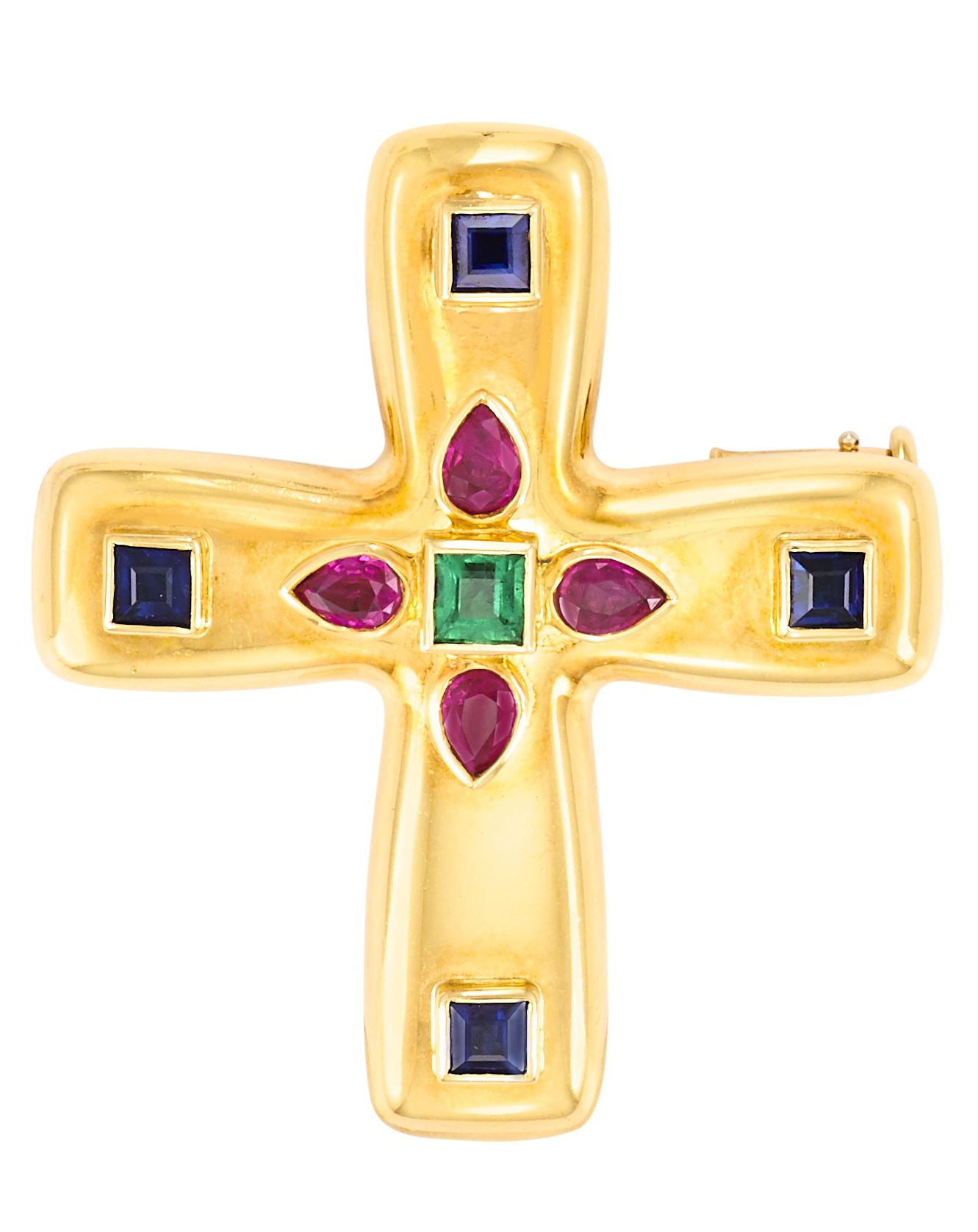 CARTIER Cruz bizantina de oro amarillo, para llevar como broche o colgante, deco&hellip;