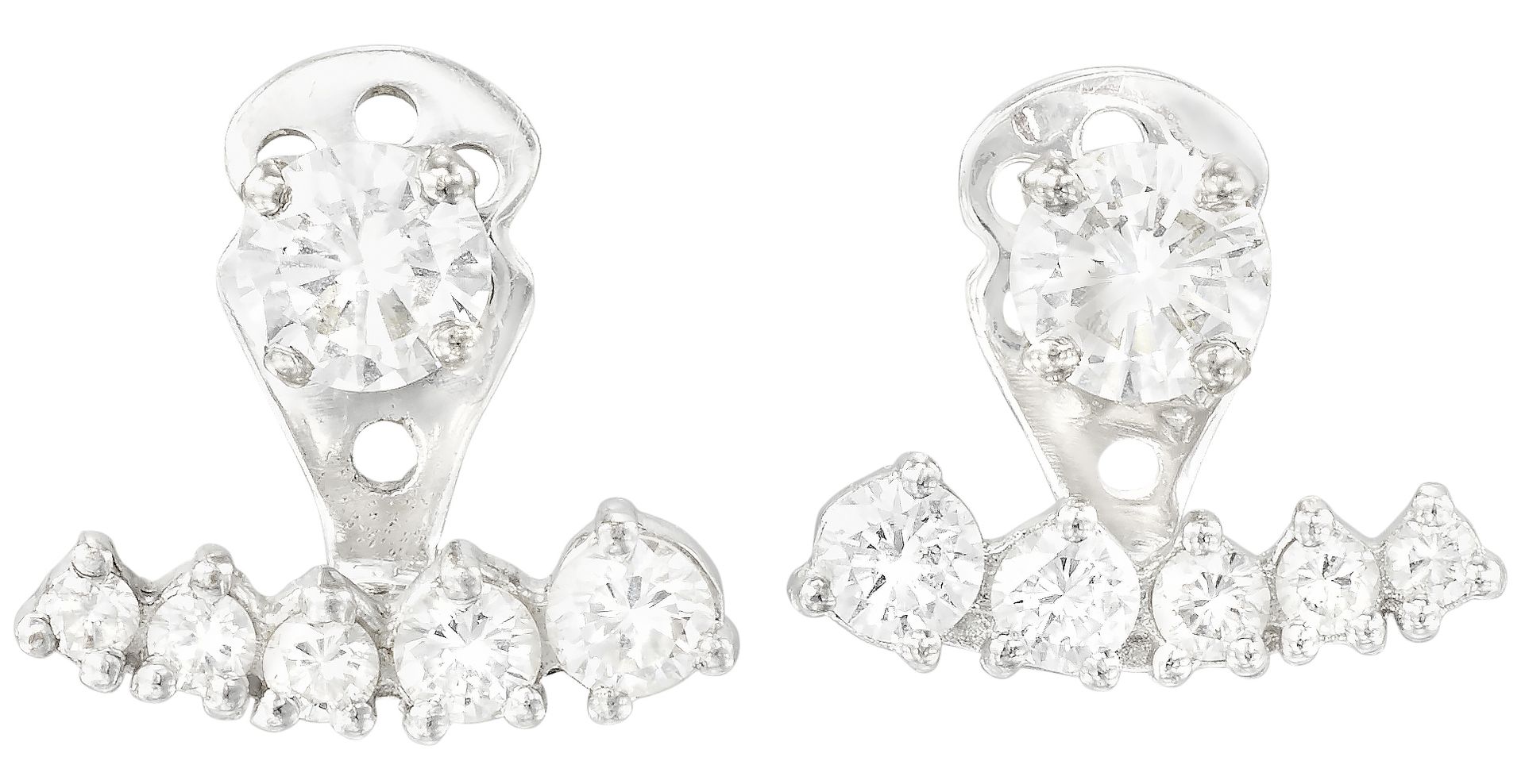 Paire de puces d'oreilles aus Weißgold, die jeweils einen Diamanten im Brillants&hellip;
