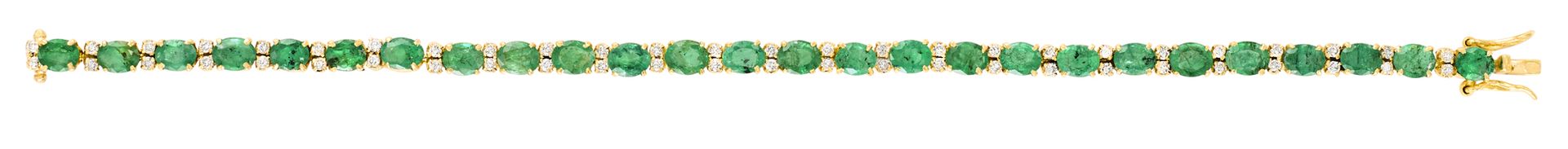 Bracelet ligne in yellow gold set with 26 oval emeralds weighing approx. 8 carat&hellip;