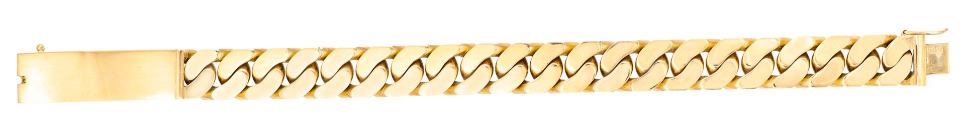 Bracelet gourmette in solid gold
L: 22 cm - W: 1.2 cm 
Pb: 129.50 g (18K-750/100&hellip;