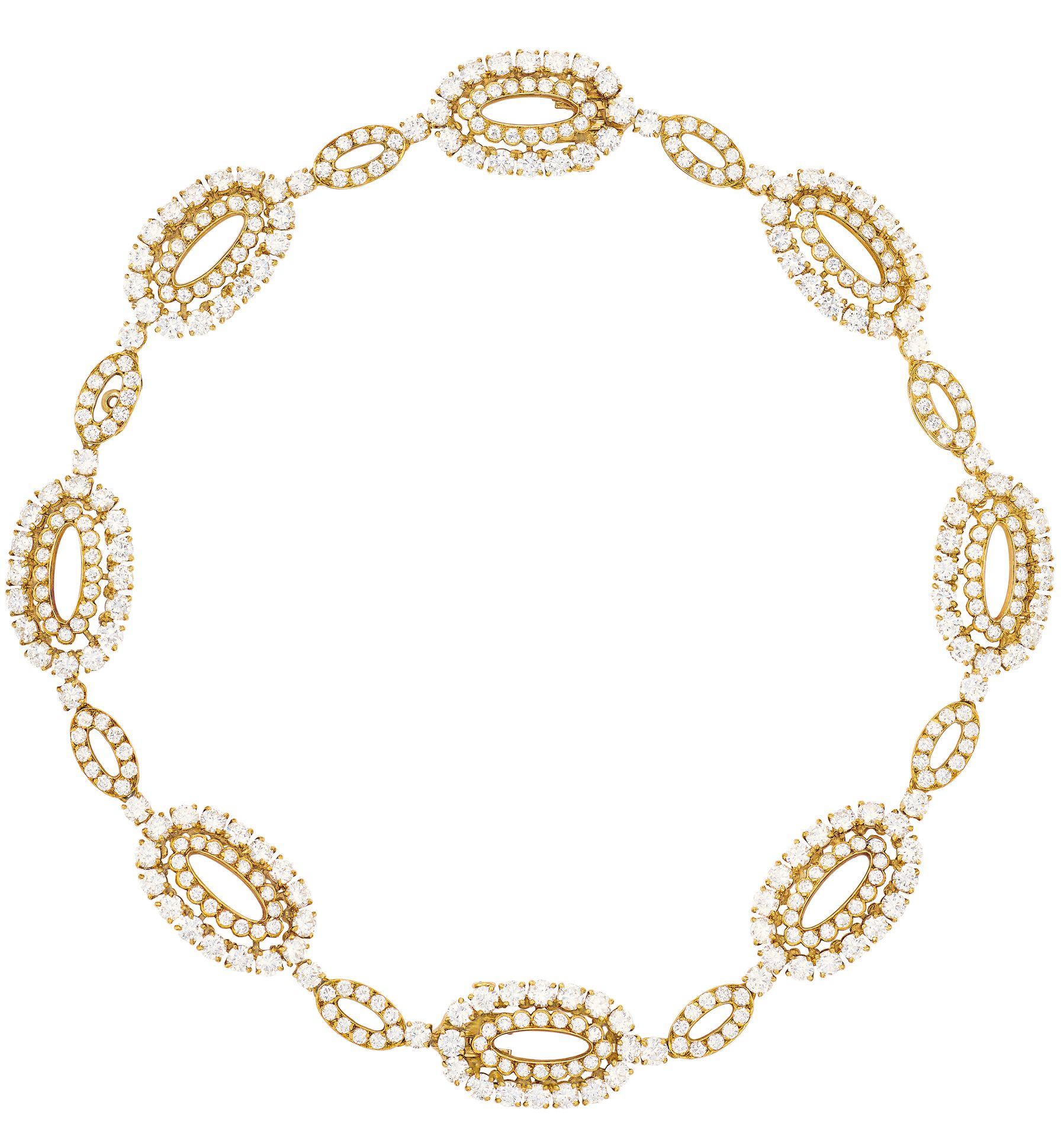VAN CLEEF & ARPELS Superbe collier à transformation réalisé en or jaune à décor &hellip;