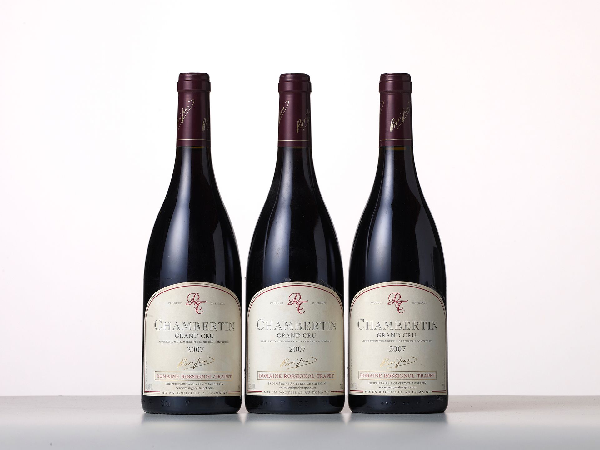 Null 3 Bouteilles CHAMBERTIN (Grand Cru) 
Année : 2007 
Appellation : Domaine Ro&hellip;