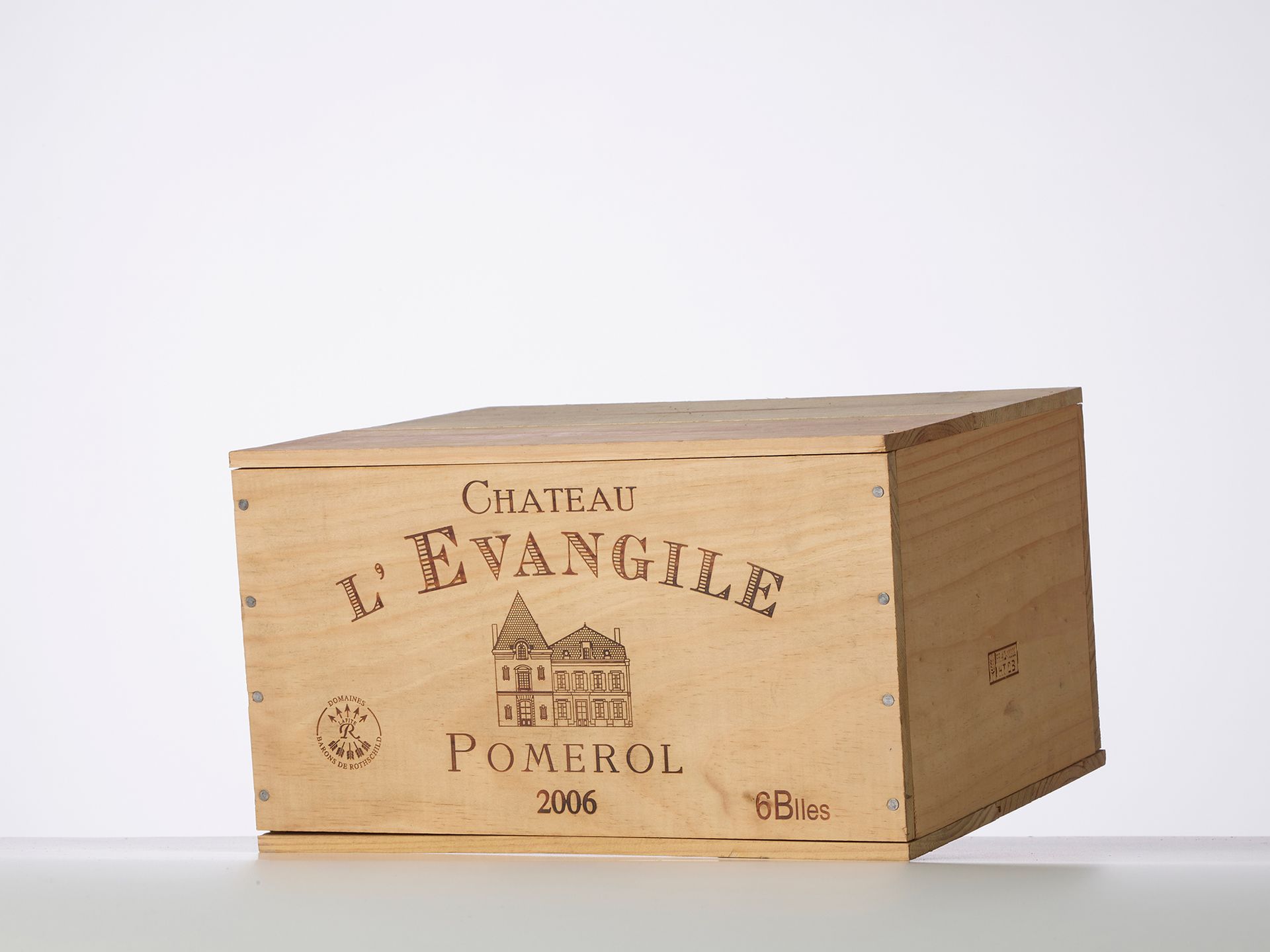 Null 6 Bottles CHÂTEAU L'EVANGILE 
Vintage : 2006 
Appellation : Pomerol 
Packag&hellip;