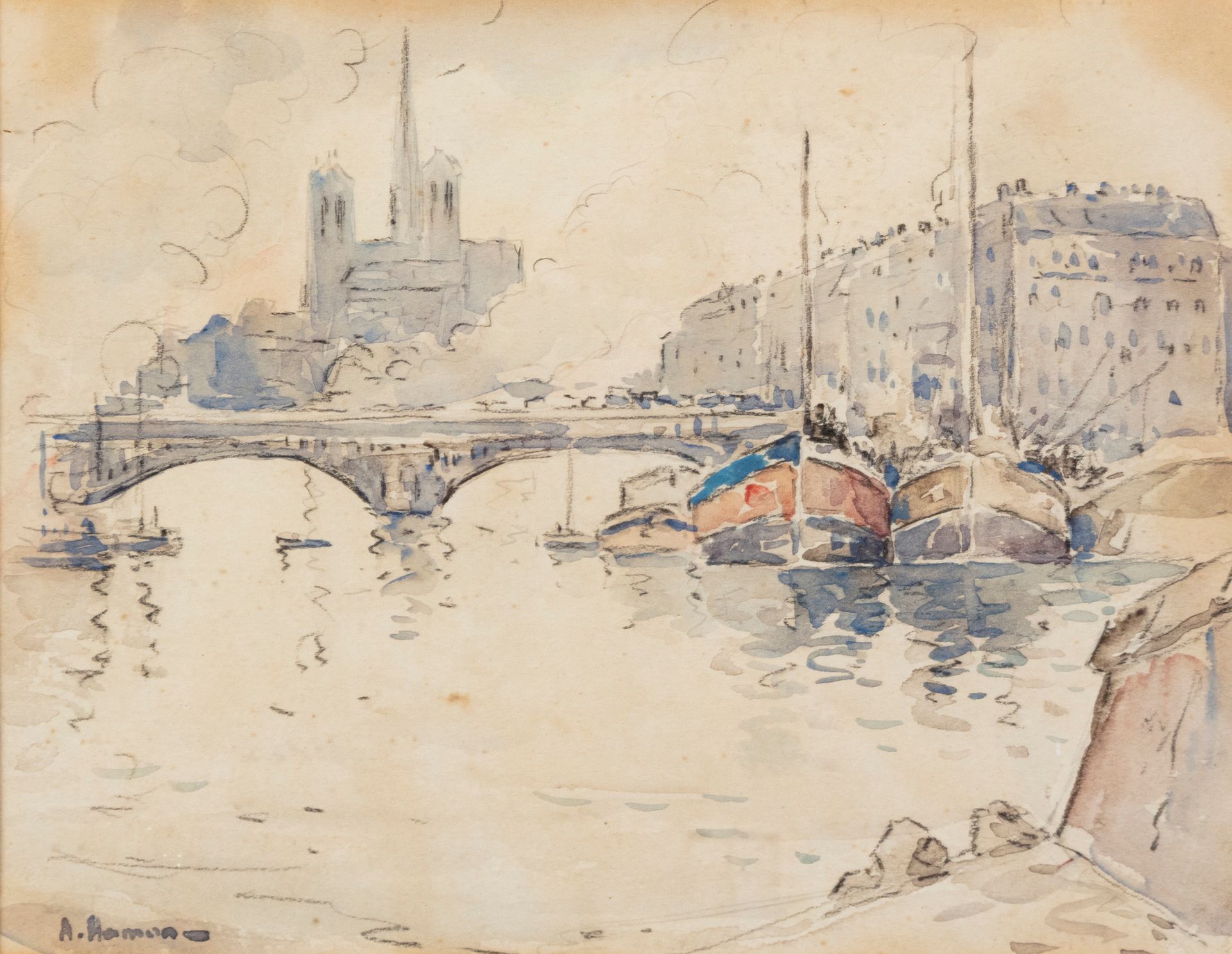 Null 20th century FRENCH SCHOOL

View of Notre-Dame from the Seine

Watercolour,&hellip;