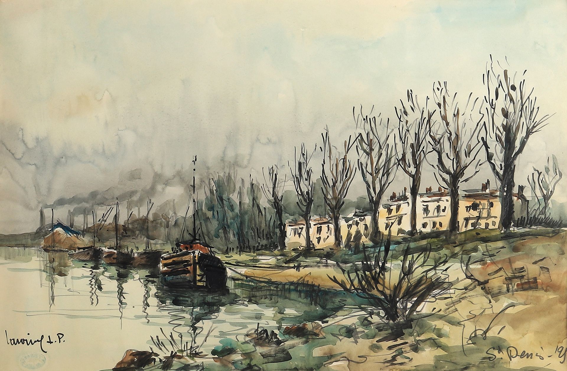 Null Robert L.P. LAVOINE (1916-1999)

Bords de Seine à Saint Denis 

Aquarelle, &hellip;