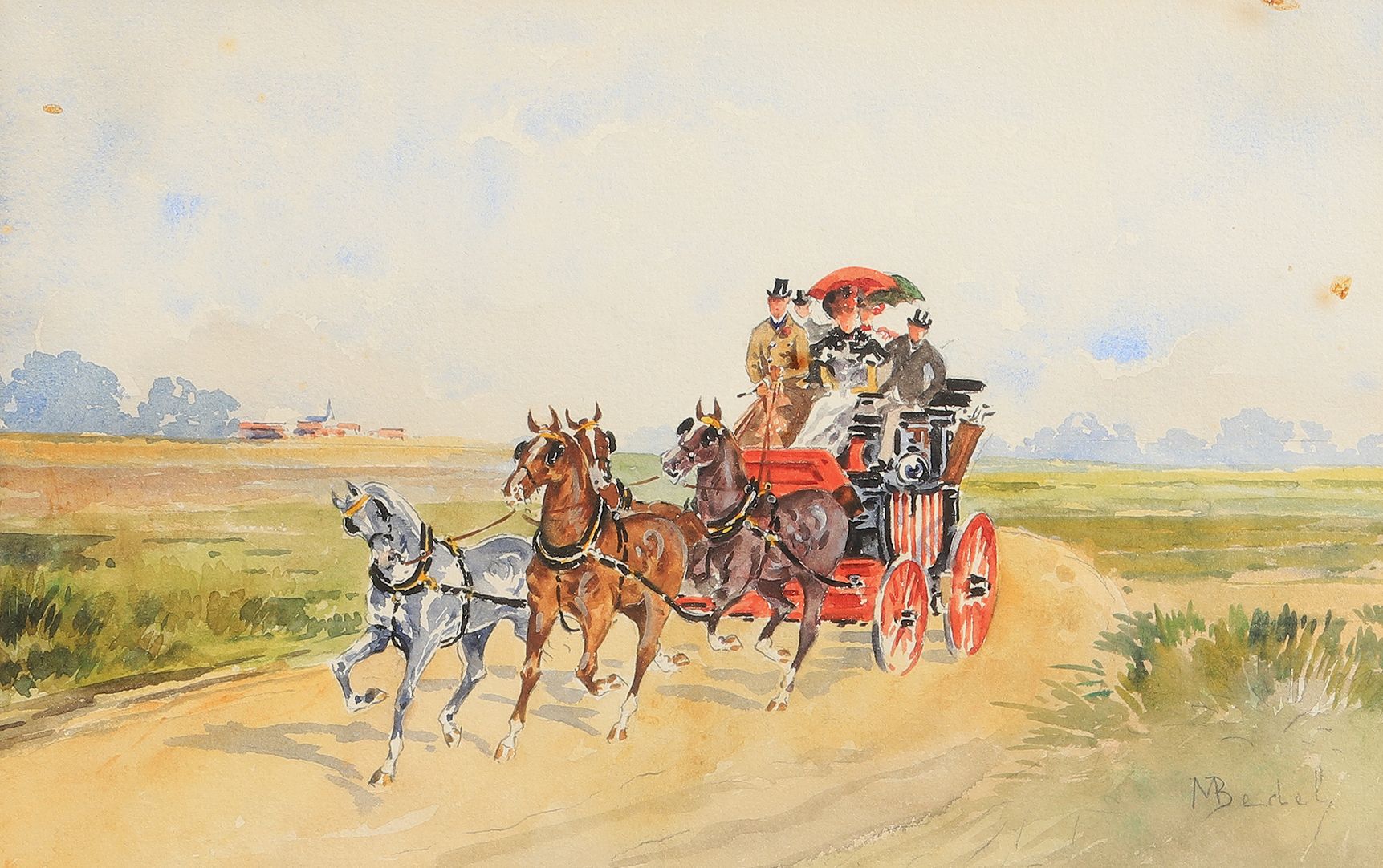 Null Maurice BEDEL (19th century)

The stagecoach

Watercolor, signed lower righ&hellip;