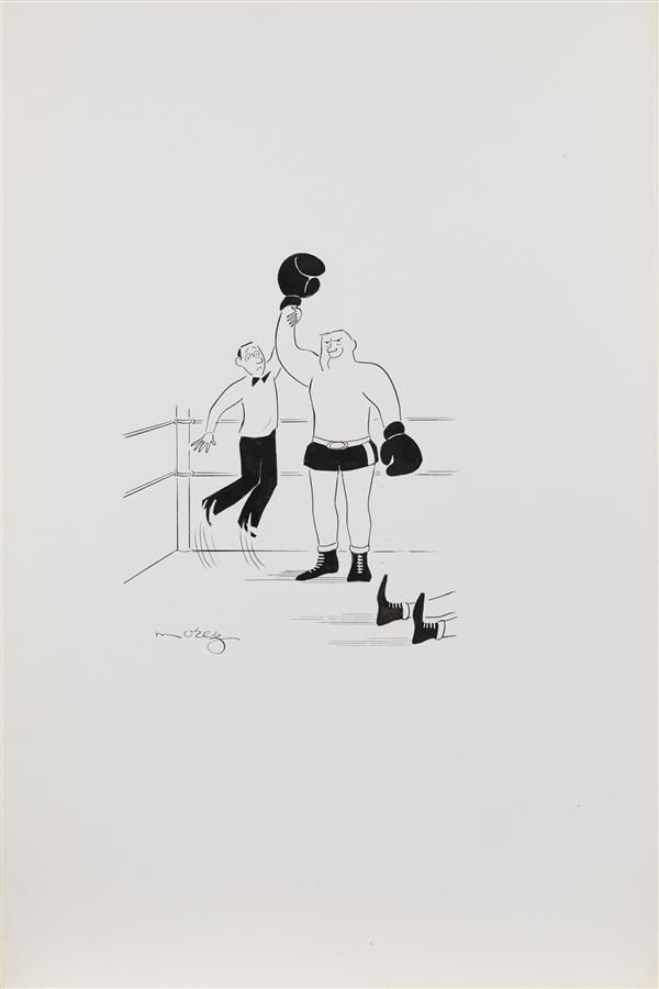 Null Henri MOREZ (1922-2017)
赢家 
黑墨水和白色水粉画 
50 x 32.5厘米