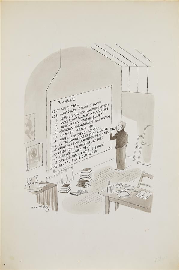 Null Henri MOREZ (1922-2017)
规划 
黑墨水和水墨，左下角有签名(insolation)
50 x 32,5 cm