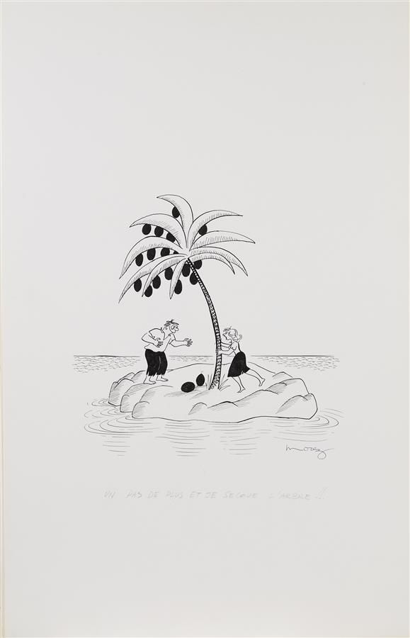 Null 亨利-莫尔兹(1922-2017)
再走一步，我就撼动树了!
黑墨水，右下角有签名
50 x 32,5 cm