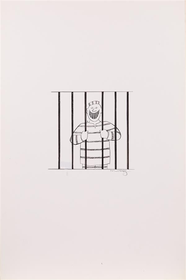 Null Henri MOREZ (1922-2017)
囚犯的微笑
黑墨水，右下角有签名
50 x 32.5 cm
