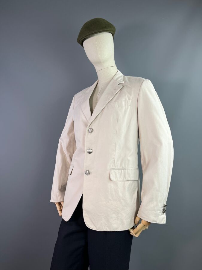 LOUIS VUITTON men's suit jacket in beige cotton S52 The…