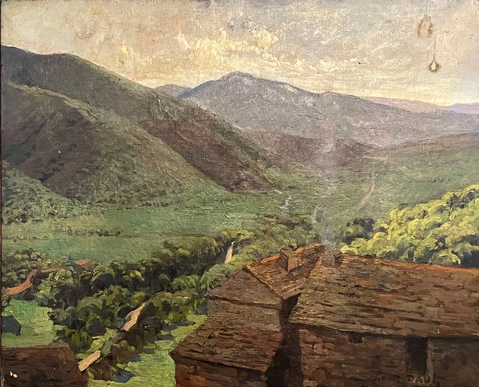 Null Louis PAUL (1854-1922)
Paysage, vue d'un village dans les Pyrénées
Huile su&hellip;