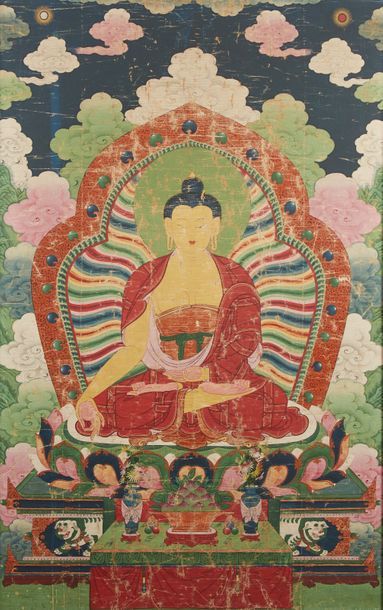 Null TIBET - XVIIIe siècle

Tangka, détrempe sur toile, bouddha assis en padmasa&hellip;