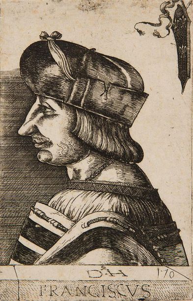 Daniel HOPFER (1470-1536) Portrait du roi François Ier Eau-forte originale sur p&hellip;