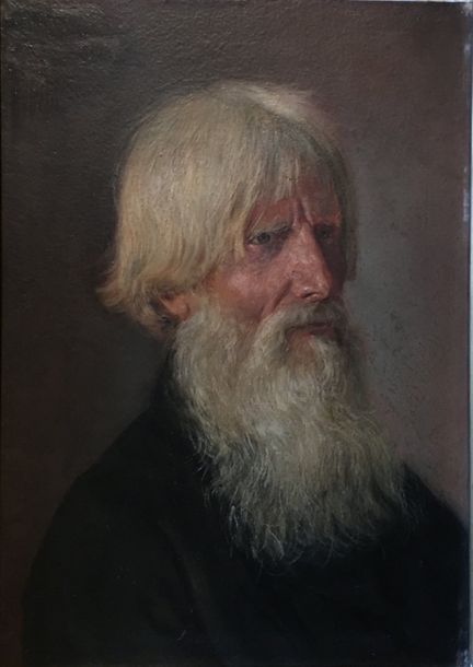 École RUSSE du XIXe siècle Portrait d'homme à la barbe blanche de profil
Huile s&hellip;