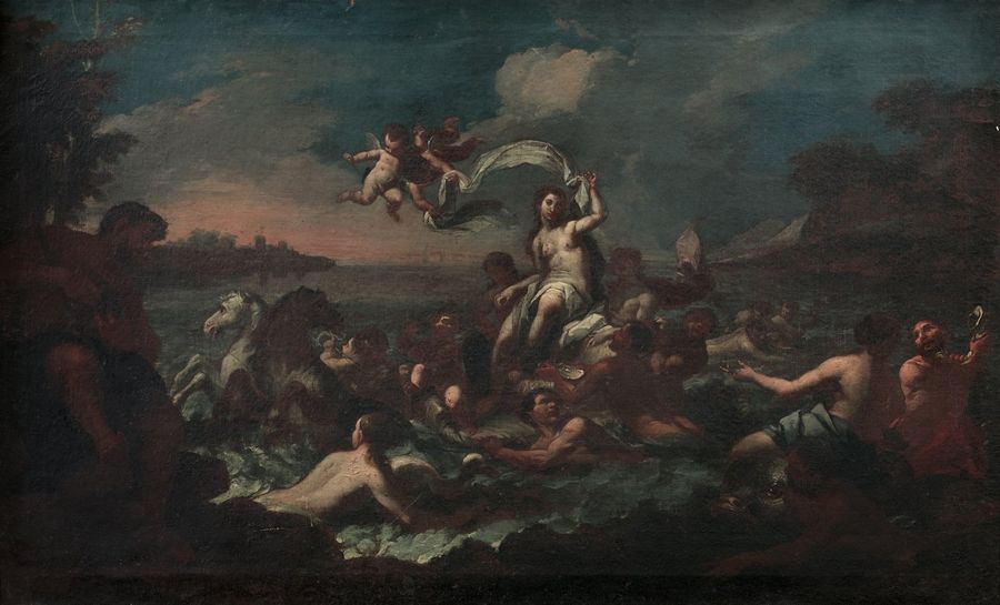 ECOLE NAPOLITAINE VERS 1700 Le triomphe de Galatée
Huile sur toile (restauration&hellip;