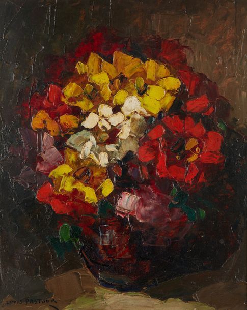 Louis PASTOUR (1876-1948) Vase de fleurs
Huile sur carton, signée en bas à gauch&hellip;