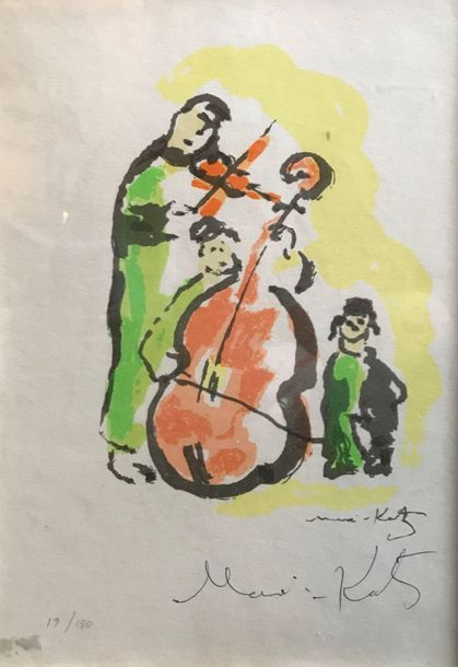 MANE-KATZ (1894-1962) Musiciens, lithographie en couleurs, 19 x 14 cm, marges 29&hellip;