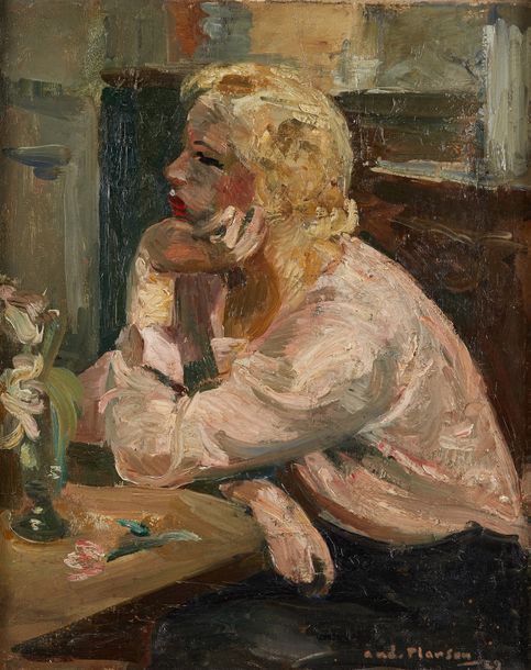 André PLANSON (1898-1981) Femme pensive
Huile sur toile, signée et datée 42 en b&hellip;