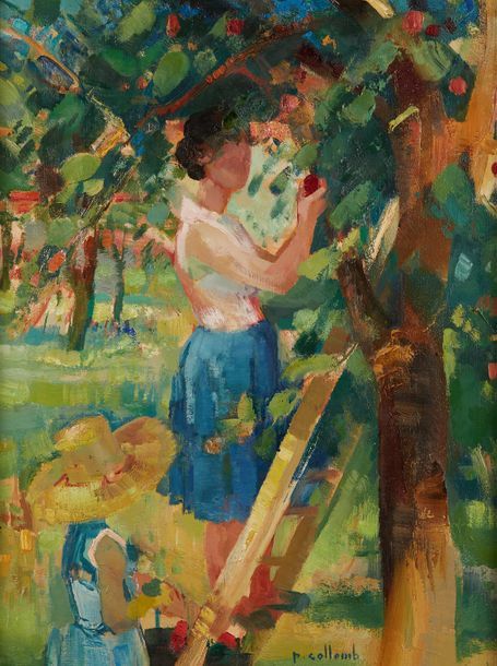 PAUL COLLOMB (1921-2010) La cueillette des pommes
Huile sur toile, signée en bas&hellip;