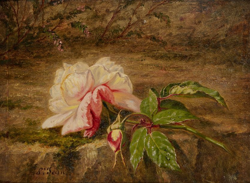 Simon SAINT-JEAN (1808-1860) Branche de rosier
Huile sur carton, signée en bas v&hellip;