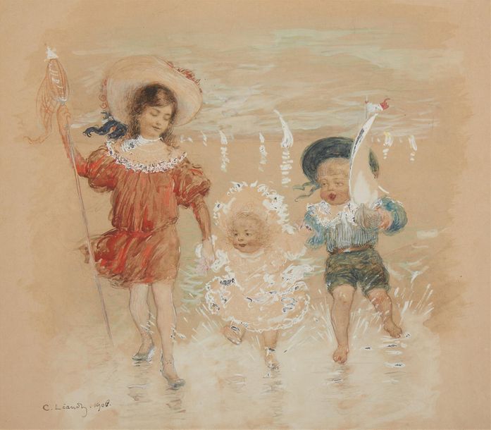 Null Charles LÉANDRE (1862 - 1934)
Enfants au bains de mer, 1908
Gouache aquarel&hellip;