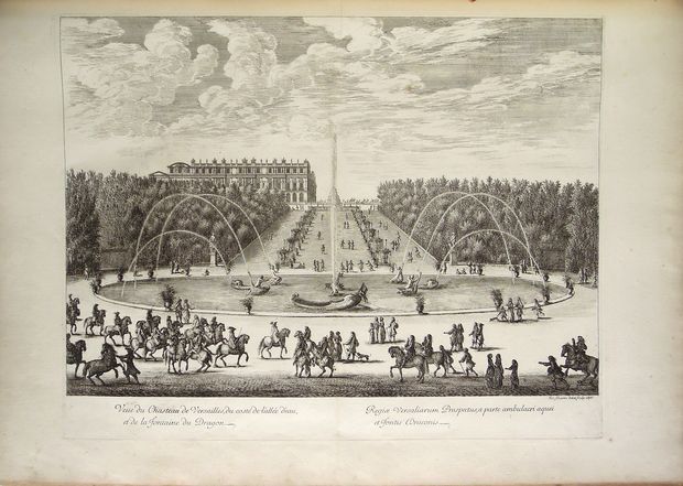 Null 71.[Cabinet du Roi]。凡尔赛宫的计划和观点。巴黎，1689年。 平面，用大理石小牛皮装订，书脊上有七个凸起的带子，书脊上有标题和日期&hellip;