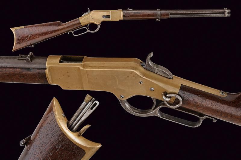A Winchester Model 1866 Second Model Carbine 年代：19世纪第三季度 出处：美国，圆形，有膛线，44毫米口径枪管（枪&hellip;