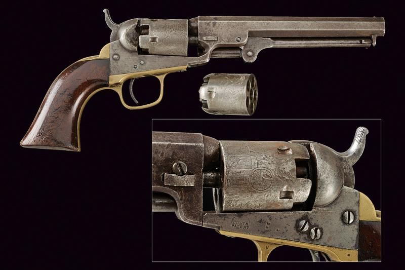 A Colt Model 1849 Pocket Revolver with second cylinder dating: 1861 provenance: &hellip;