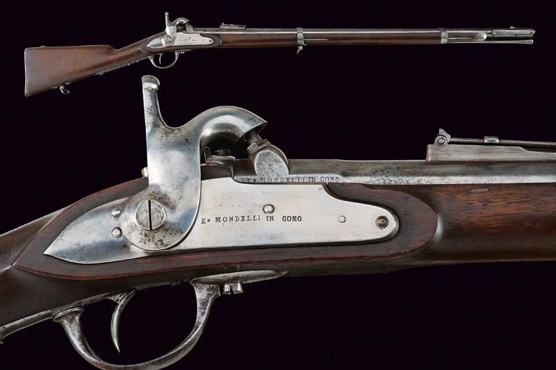 A very rare 1856 model percussion carbine for 'Bersaglieri' 日期：19世纪第三季度 出处：意大利，圆&hellip;