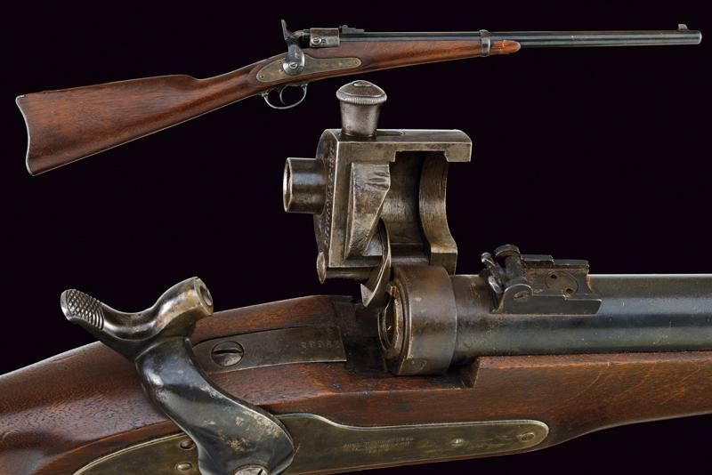 A 1864 model Joslyn Carbine 年代：19世纪第三季度 出处：美国，有膛线，圆柱形，52毫米口径枪管，有前视镜和后视镜（清晰可见的凹槽，&hellip;