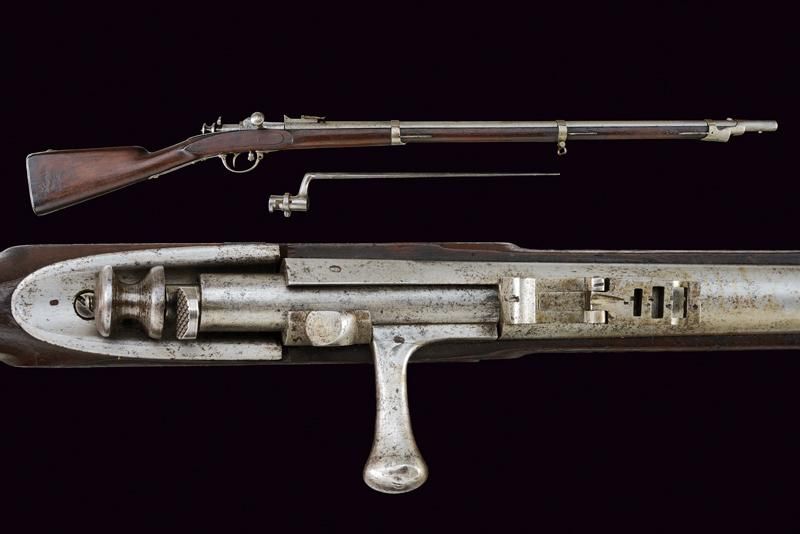 An 1867 model Carcano infantry rifle with bayonet datación: Tercer cuarto del si&hellip;