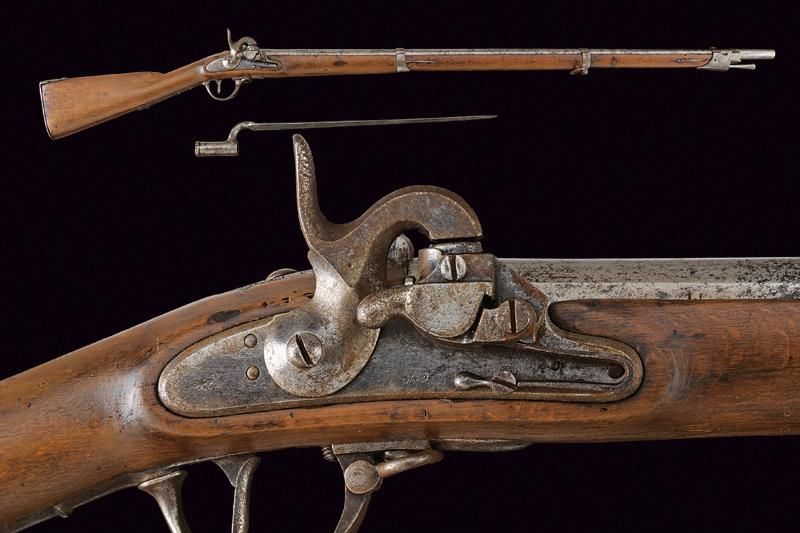 An infantry 1842 model Augustin musket with bayonet Datierung: Zweites Viertel d&hellip;