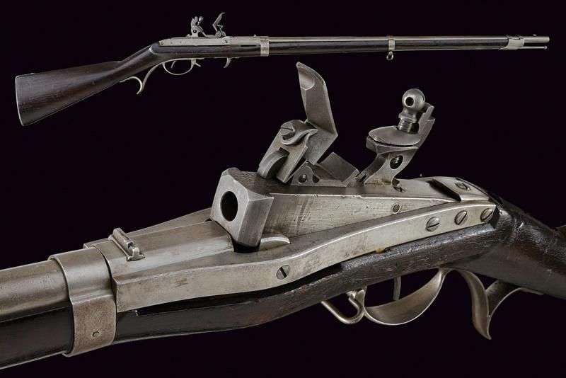 An 1819 Model Hall U.S. Breech-Loading Flintlock Rifle, third type 日期：1838年 出处：美&hellip;