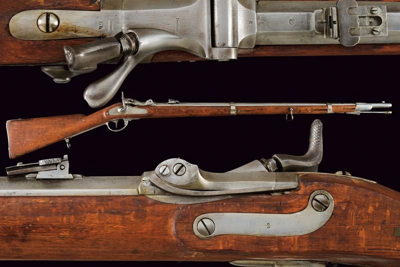 An 1854/67 model Wanzel breechloading rifle 日期：1862年 出处：奥地利，有膛线，圆形，14毫米口径枪管，有前视镜&hellip;