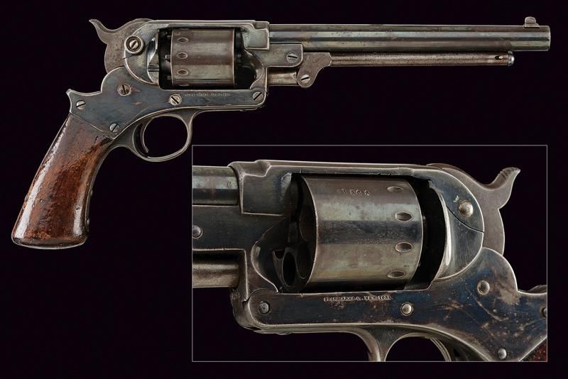 A Starr Arms Co. S.A. 1863 Army Revolver 日期：1863-1865 出处：美国，有膛线的圆柱形44口径枪管，带前视镜，底&hellip;