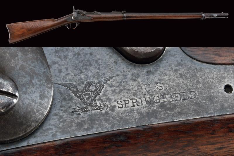 An 1884 Model U.S. 'Trapdoor' rifle datation : 1875-1890 provenance : USA, Canon&hellip;