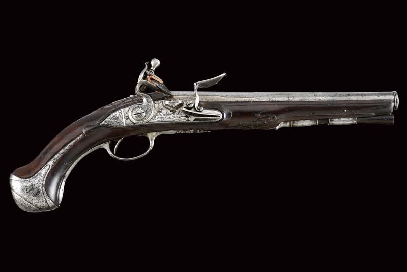 A flintlock pistol signed Bertin A Bergerac datation : Provenance : XVIIIe siècl&hellip;