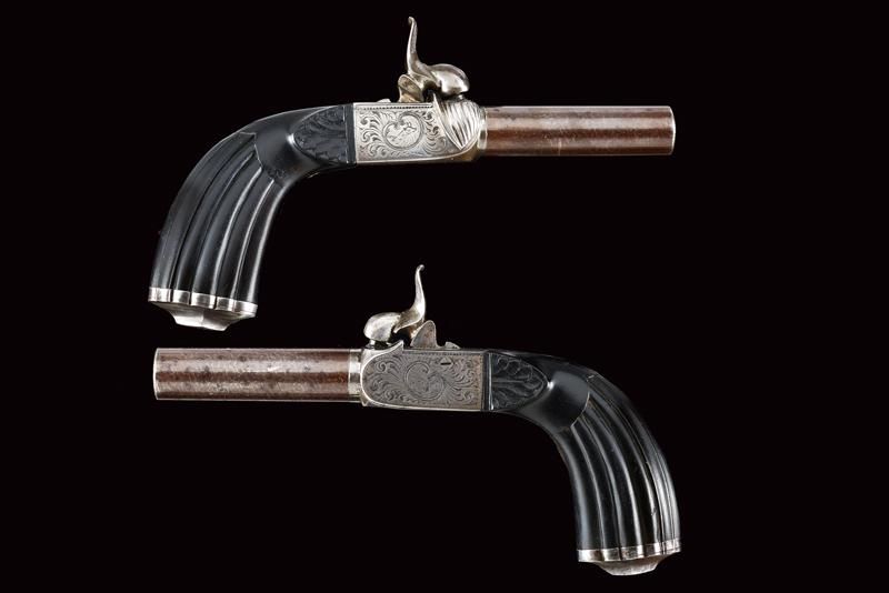 A pair of fine percussion pocket pistols datation : Milieu du 19e siècle provena&hellip;