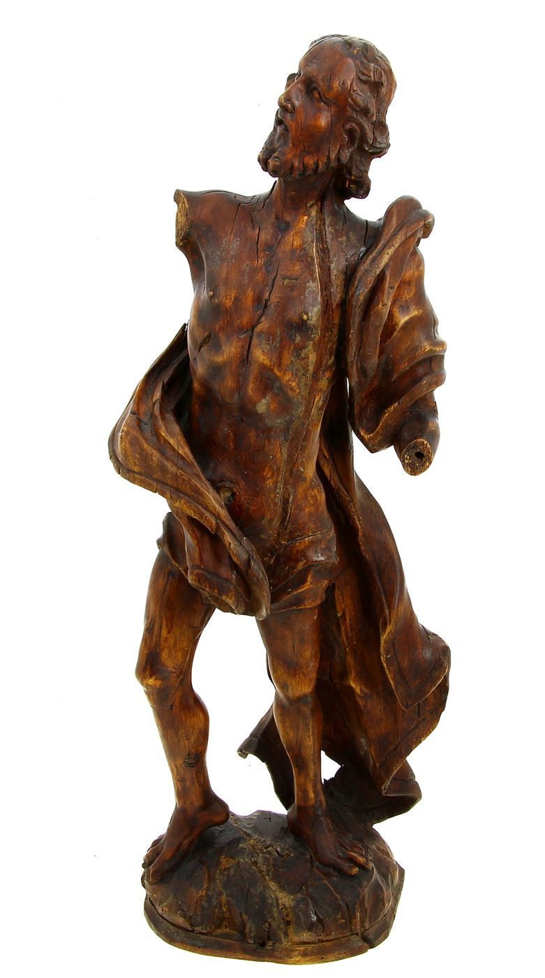 Null "圣杰罗姆"，木雕主题，18 世纪，高 62 厘米