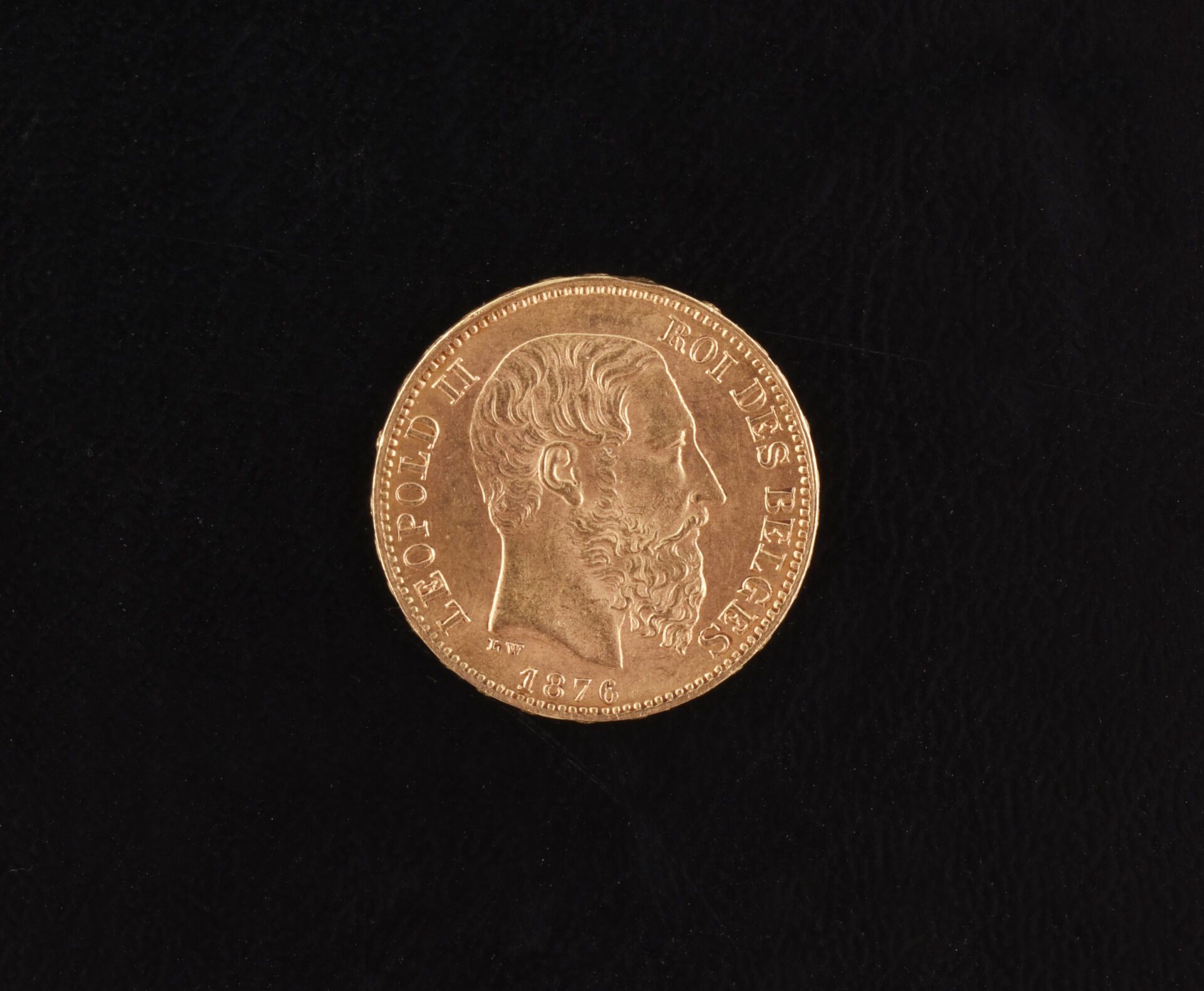 Null BELGIUM
Leopold II 20 Franc gold coin, 1876.
FINE.