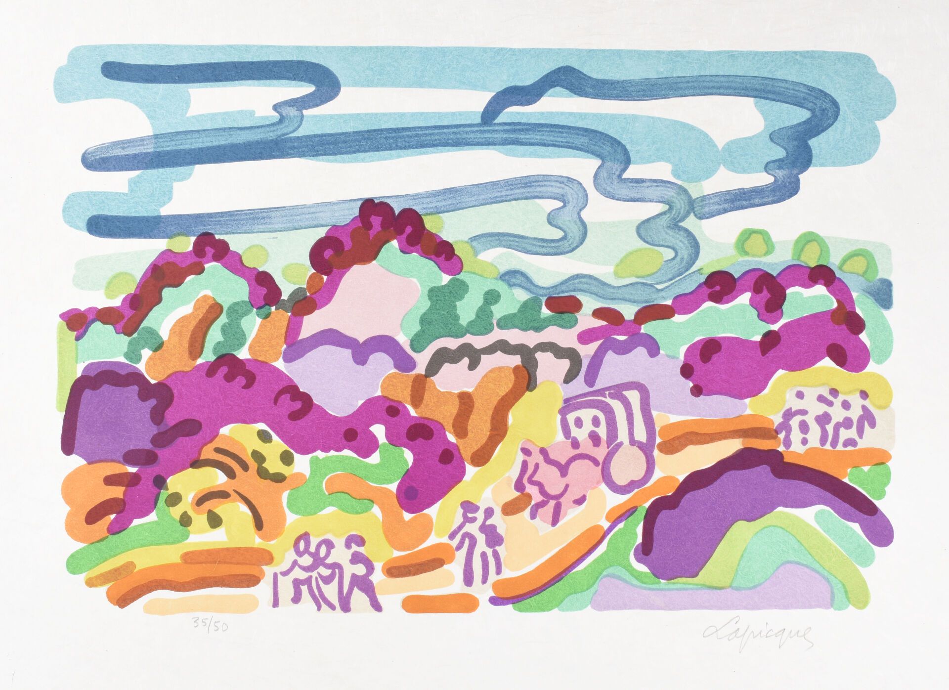 Null LAPICQUE Charles (1898-1988)
"La route mandarine" (1961)
Litografia a color&hellip;