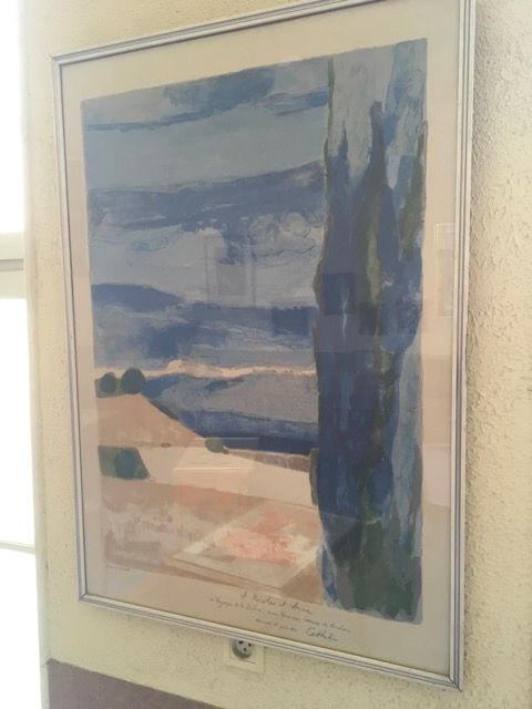 CATHELIN Bernard 一幅有框架的石版画，用铅笔签名并编号 伯纳德-CATHELIN 艺术家的证明 "德隆河畔的风景"，献给尼古拉和安妮 1977年&hellip;