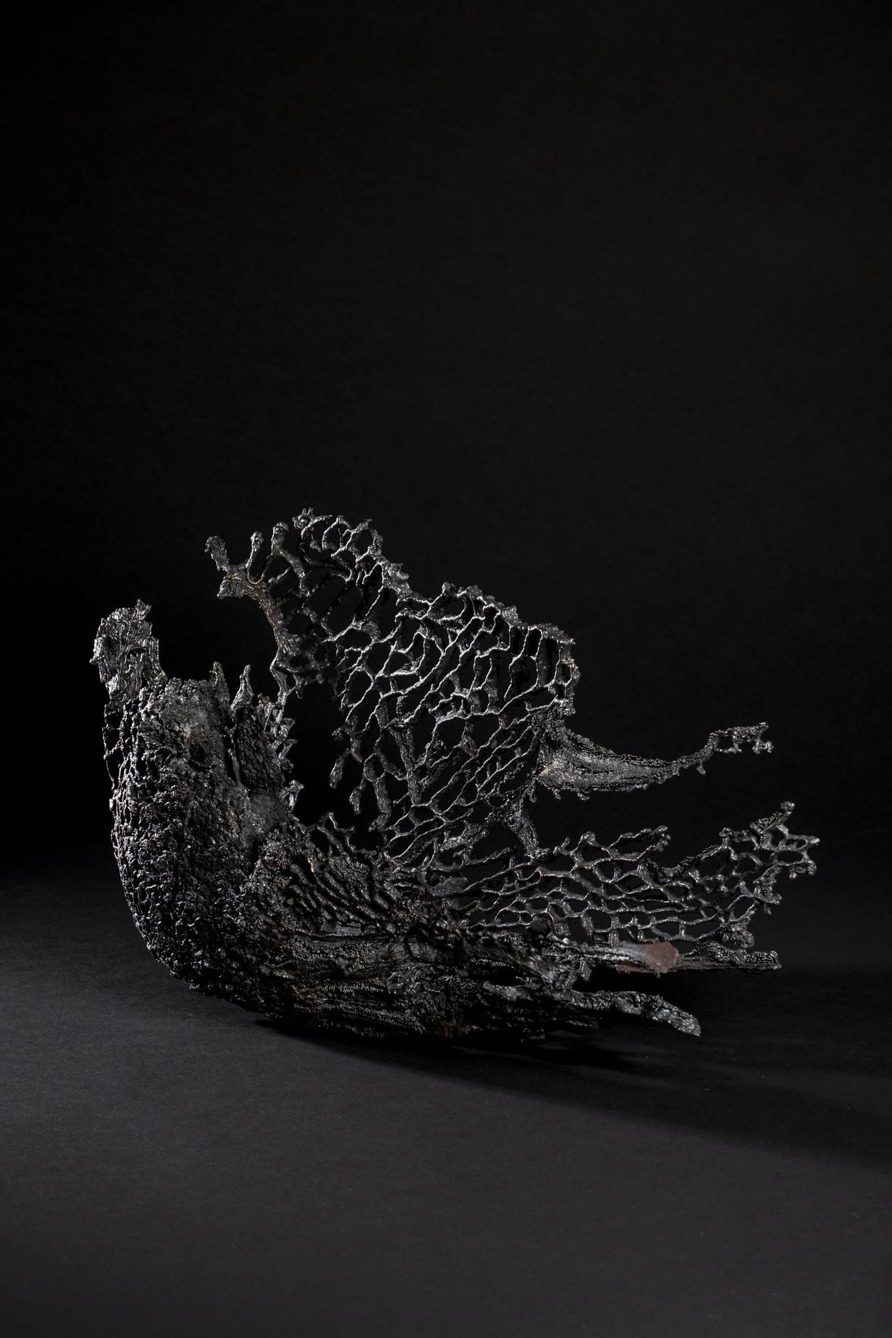 RUSU AKI (1976-) 水眠之味---雕塑
铁，友宝子（有艺术家签名的原盒）
2016
H 27 W 51 D 29 cm
